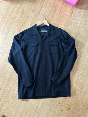 Black Men's Button Front Jacket